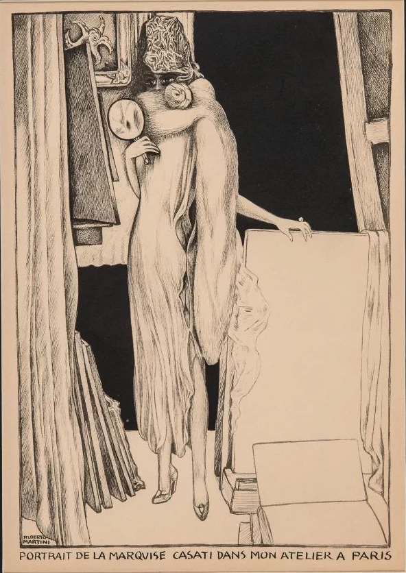 Ritratto della Marchesa Casati nel mio studio a Parigi